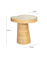 Tov Furniture 17.7" Rattan Lilypad Shaped Side Table