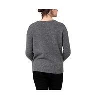 Ripe Maternity Maternity Ripe Cara Cable Nursing Knit Sweater Dark Charcoal