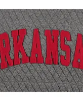 Women's Pressbox Heather Charcoal Arkansas Razorbacks Moose Quilted Pullover Sweatshirt