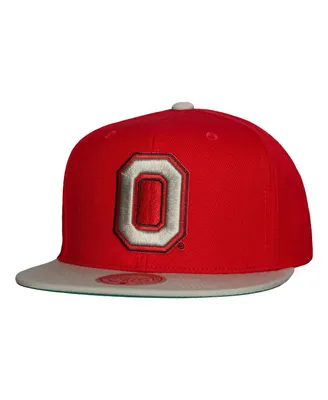 Men's Mitchell & Ness Scarlet, Gray Ohio State Buckeyes 2-Tone 2.0 Snapback Hat