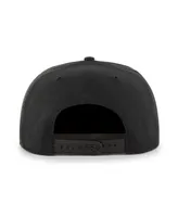 Men's '47 Brand Black Miami Heat High Post Captain Snapback Hat