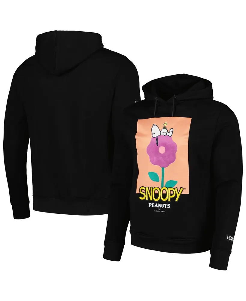 Men's Freeze Max Black Peanuts Snoopy Flower Pullover Hoodie