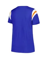 Women's Profile Royal Florida Gators Plus Striped Tailgate Scoop Neck T-shirt