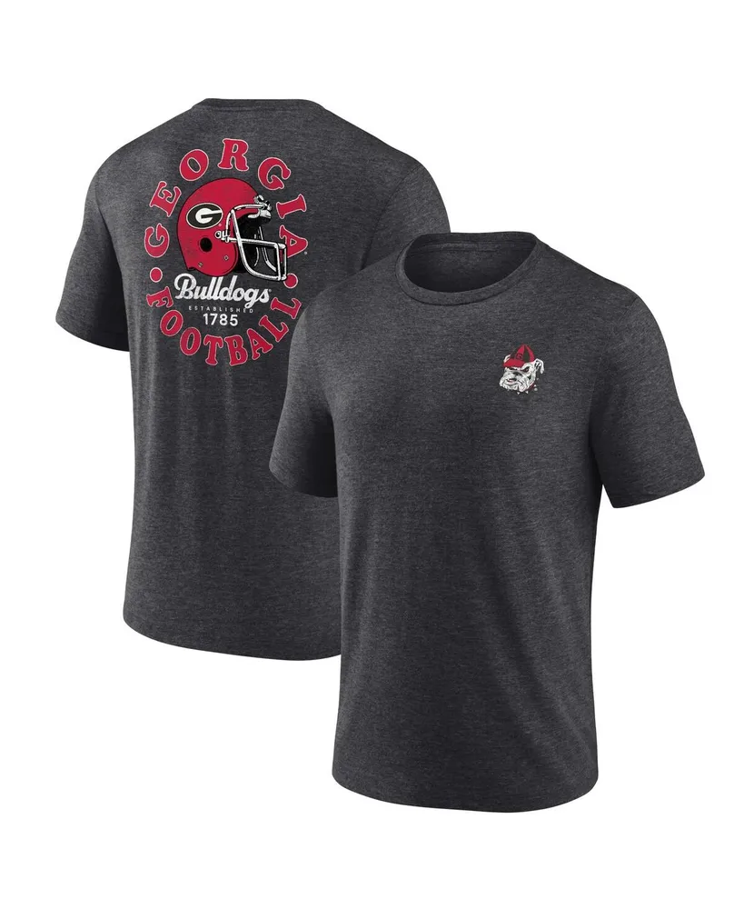 Men's Fanatics Heather Charcoal Georgia Bulldogs Old-School Bold Tri-Blend T-shirt