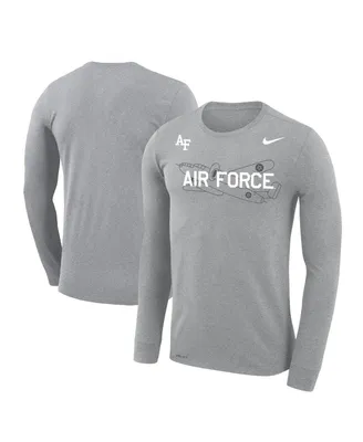 Men's Nike Heather Gray Air Force Falcons Rivalry Plane Legend Performance T-shirt