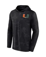 Men's Fanatics Black Miami Hurricanes Camo Hoodie Long Sleeve T-shirt