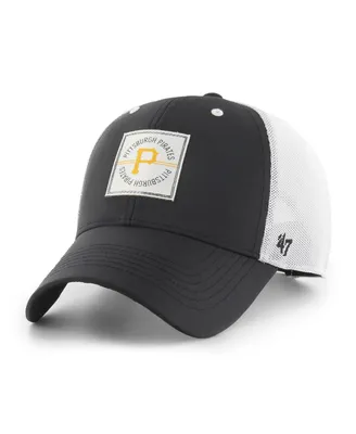 Men's '47 Brand Black Pittsburgh Pirates Disburse Mvp Trucker Adjustable Hat