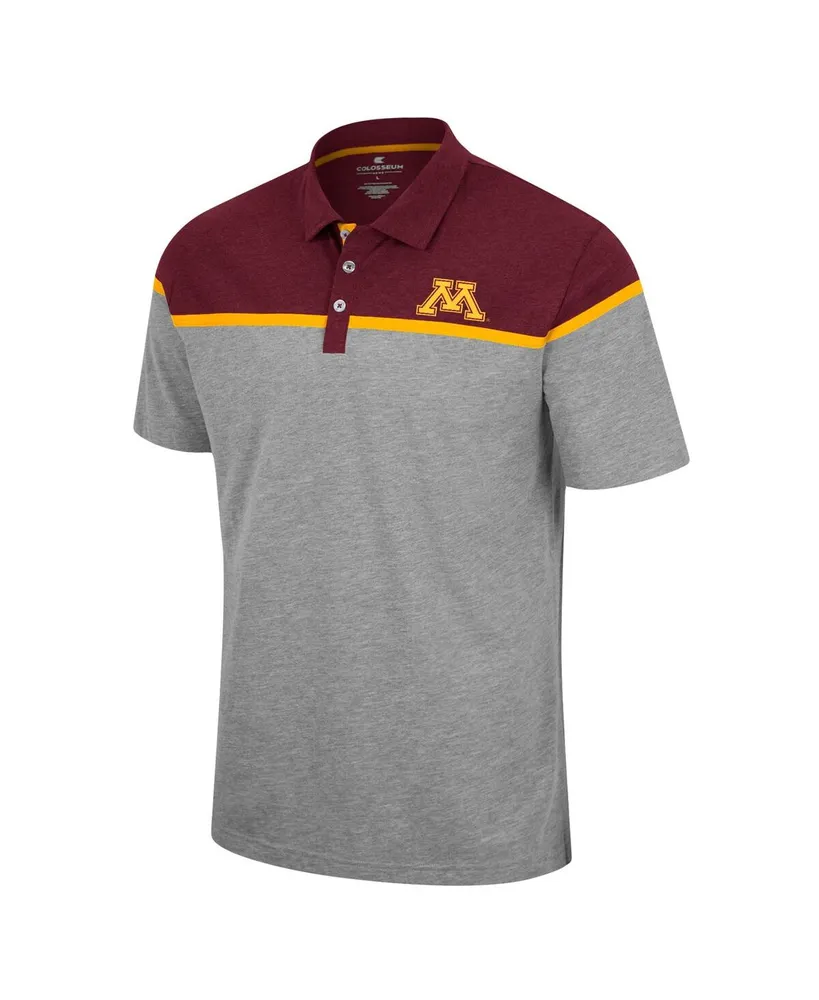 Men's Colosseum Heather Gray Minnesota Golden Gophers Chamberlain Polo Shirt