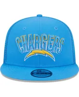 Men's New Era Powder Blue Los Angeles Chargers Grade Trucker 9FIFTY Snapback Hat