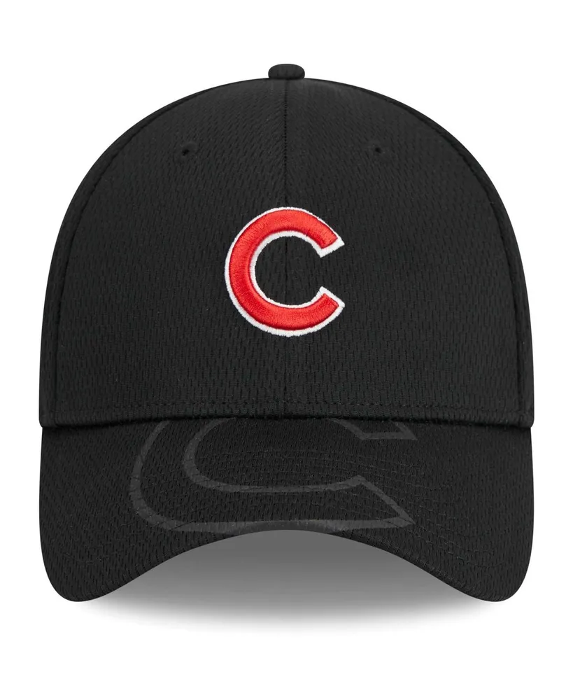 Men's New Era Black Chicago Cubs Top Visor 39THIRTY Flex Hat