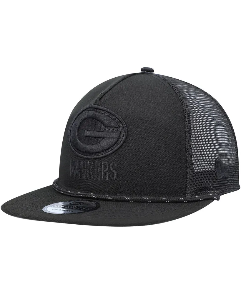 Men's New Era Black Green Bay Packers Illumination Golfer Snapback Trucker Hat