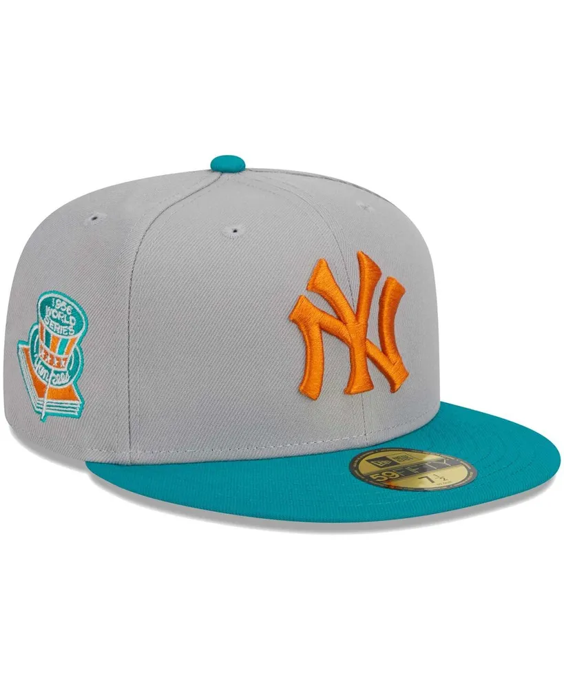 Men's New Era Gray, Teal York Yankees 59FIFTY Fitted Hat