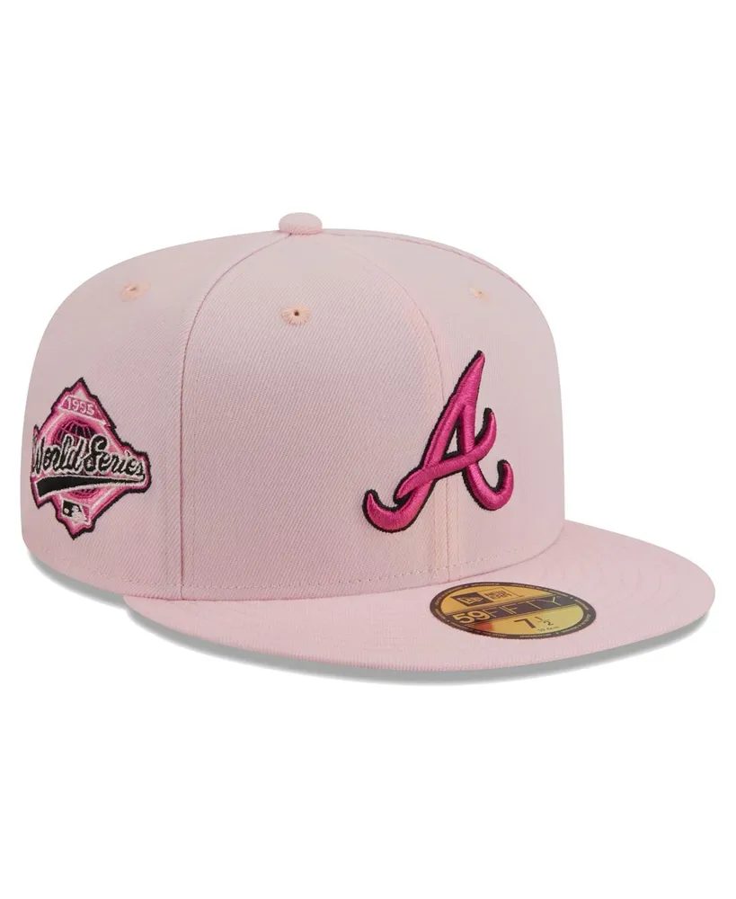 Men's New Era White/Coral Atlanta Braves 1995 World Series Strawberry Lolli 59FIFTY Fitted Hat