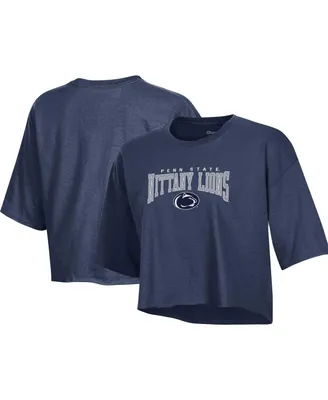 Women's Champion Heather Navy Penn State Nittany Lions Boyfriend Cropped T-shirt