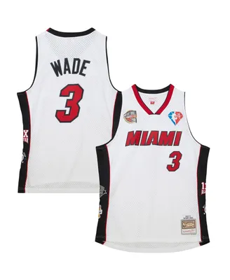 Men's and Women's Mitchell & Ness Dwyane Wade White Miami Heat Hall of Fame Class 2023 Throwback Swingman Jersey