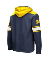 Men's Colosseum Navy Michigan Wolverines Big and Tall Hockey Lace-Up Pullover Hoodie