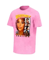 Men's Pink Whitney Houston Photo Collage Washed T-shirt