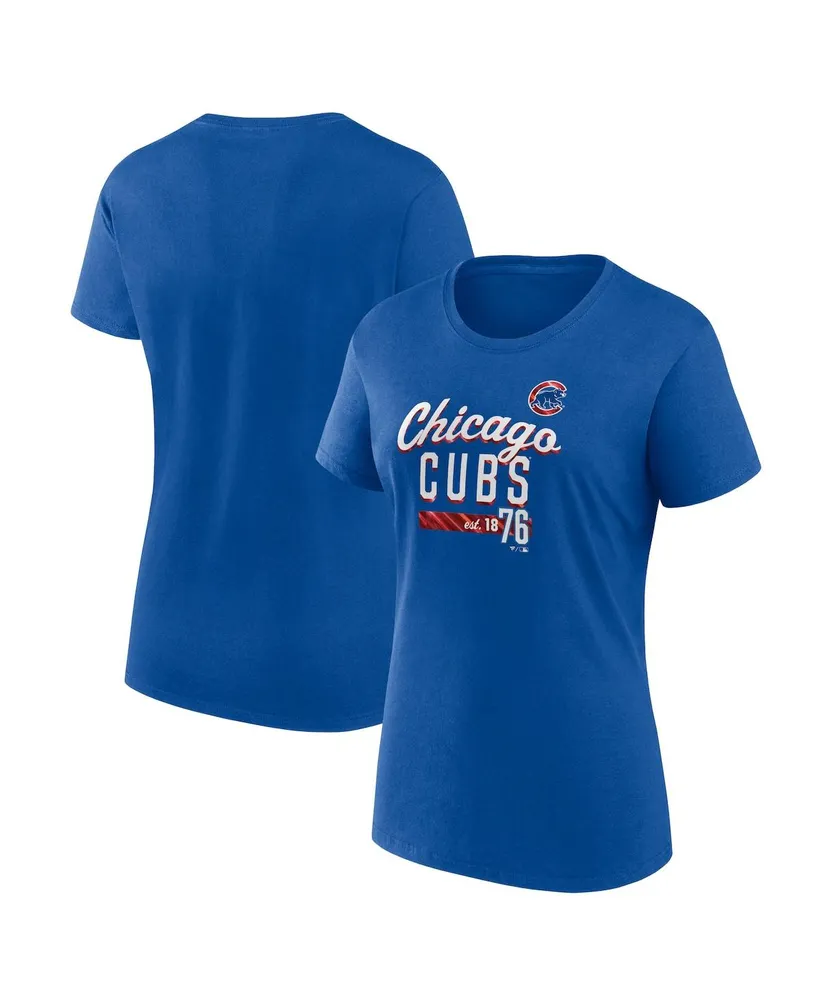 Chicago Cubs Women's Stripe Long Sleeve Tunic T-Shirt - Royal