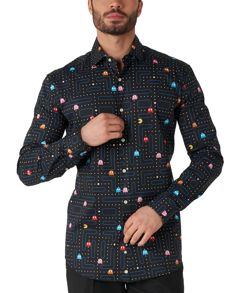 OppoSuits Men's Long-Sleeve Pac-Man Graphic Shirt