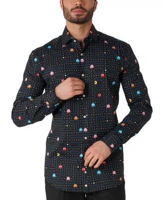 OppoSuits Men's Long-Sleeve Pac-Man Graphic Shirt