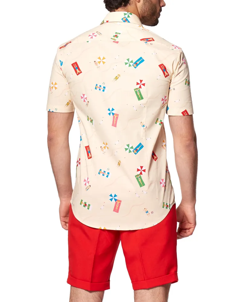 OppoSuits Men's Short-Sleeve Beach Life Graphic Shirt
