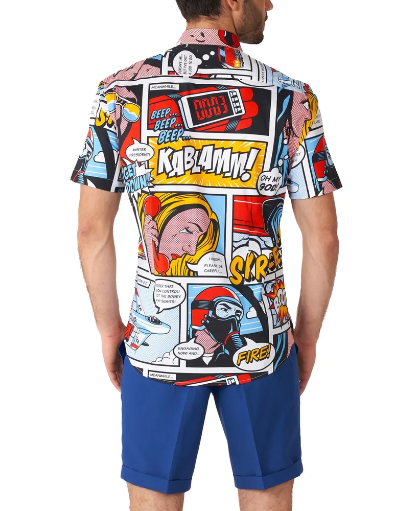 OppoSuits Men's Short-Sleeve Danger Days Comic Graphic Shirt