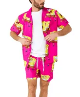 OppoSuits Men's Short-Sleeve SpongeBob Graphic Shirt & Shorts Set