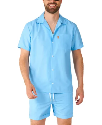 OppoSuits Men's Short-Sleeve Cool Blue Shirt & Shorts Set