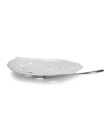 Classic Touch Stainless Steel Leaf Dish, 16" L