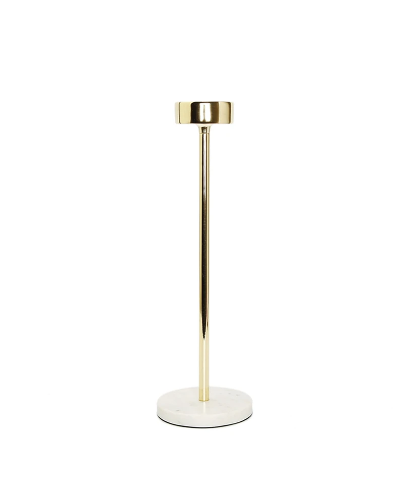 Classic Touch Taper Candle Holder on Marble Base, 14" H