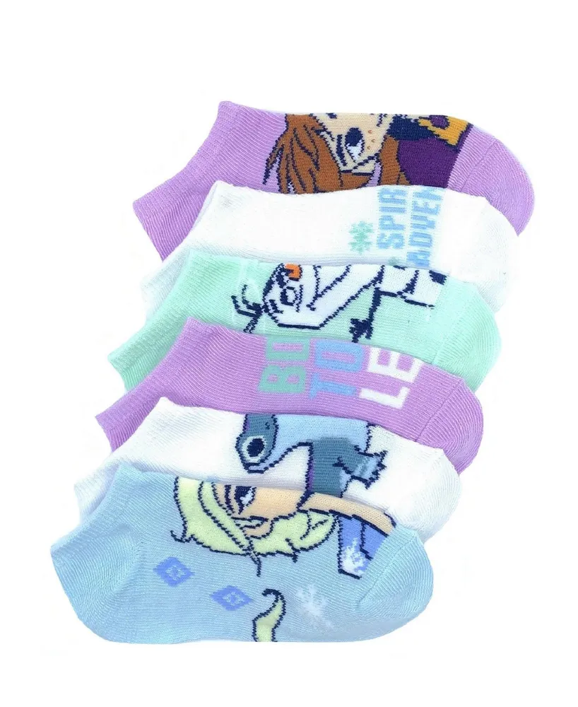 Frozen Big Girls No Show Socks, Pack of 6