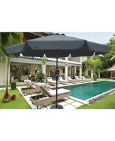 Simplie Fun Outdoor Patio Umbrella 10FT With Flap, 8 Pieces Ribs With Tilt An Crank, Without Base