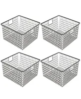 Smart Design Nestable 12 x 12 x 6 inch Basket Organizer with Handles - Set of 4