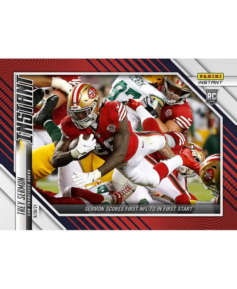 Panini America Trey Sermon San Francisco 49ers Parallel Panini America  Instant Nfl Week 3 1st Rushing Touchdown Single Rookie Trading Card -  Limited Edition of 99