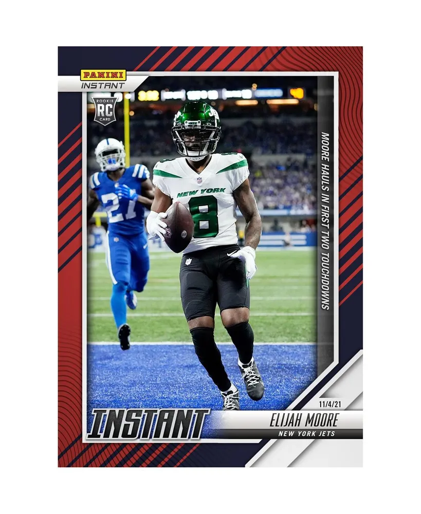 Elijah Moore New York Jets Parallel Panini America Instant Nfl Week 8 First Two Career Touchdowns Single Rookie Trading Card - Limited Edition of 99