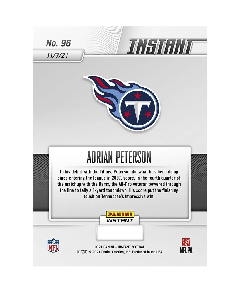 Adrian Peterson Tennessee Titans Parallel Panini America Instant Nfl Week 9 Scores in Titans Debut Single Trading Card - Limited Edition of 99