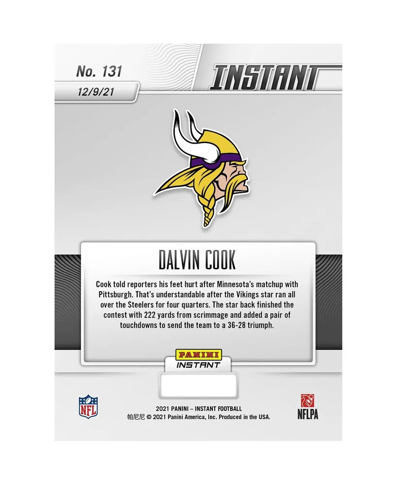 Dalvin Cook Minnesota Vikings Parallel Panini America Instant Nfl Week 14 Cook Shreds Steelers with 222 Yards Two Scores Single Trading Card