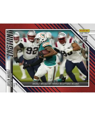 Jaylen Waddle Miami Dolphins Parallel Panini America Instant Nfl Week 18 Waddle Breaks Nfl Rookie Receptions Record Single Rookie Trading Card