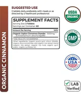 Healths Harmony Organic Ceylon Cinnamon Tablets, Cinnamon Supplements for Energy, Heart, and Metabolism Support, Healths Harmony, 120ct