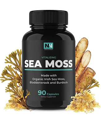 Nobi Nutrition Irish Sea Moss Capsules | With Organic Irish Moss, 300mg Burdock Root & 500mg Bladderwrack Powder | 45