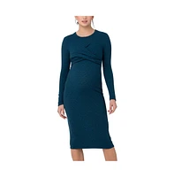 Ripe Maternity Maternity Ripe Lola Cross Front Nursing Dress Peacock