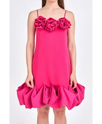 Women's Rose Bubble Mini Dress