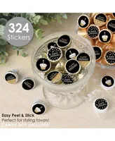 Adult Happy Birthday Gold Birthday Party Small Round Candy Stickers 324 Ct
