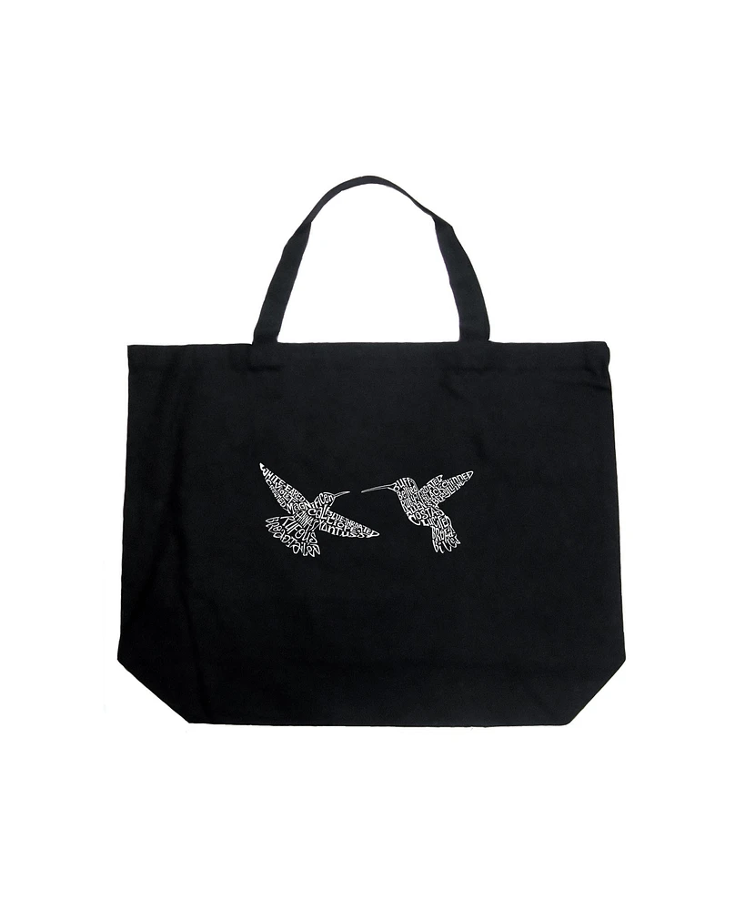 Hummingbirds - Large Word Art Tote Bag