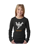 La Pop Art Girls Halloween Ghost Word Long Sleeve T-Shirt