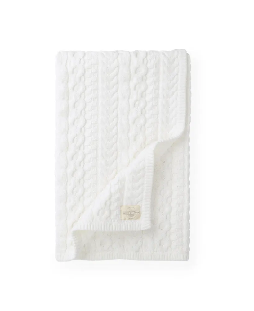 Hope & Henry Baby Cable Knit Blanket, Unisex