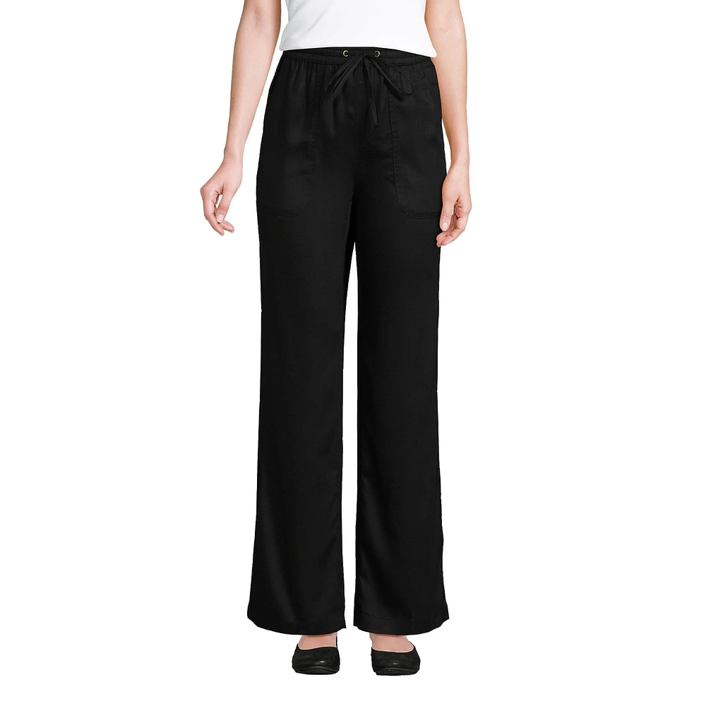 Lands' End Petite Tencel Fiber High Rise Wide Leg Pants