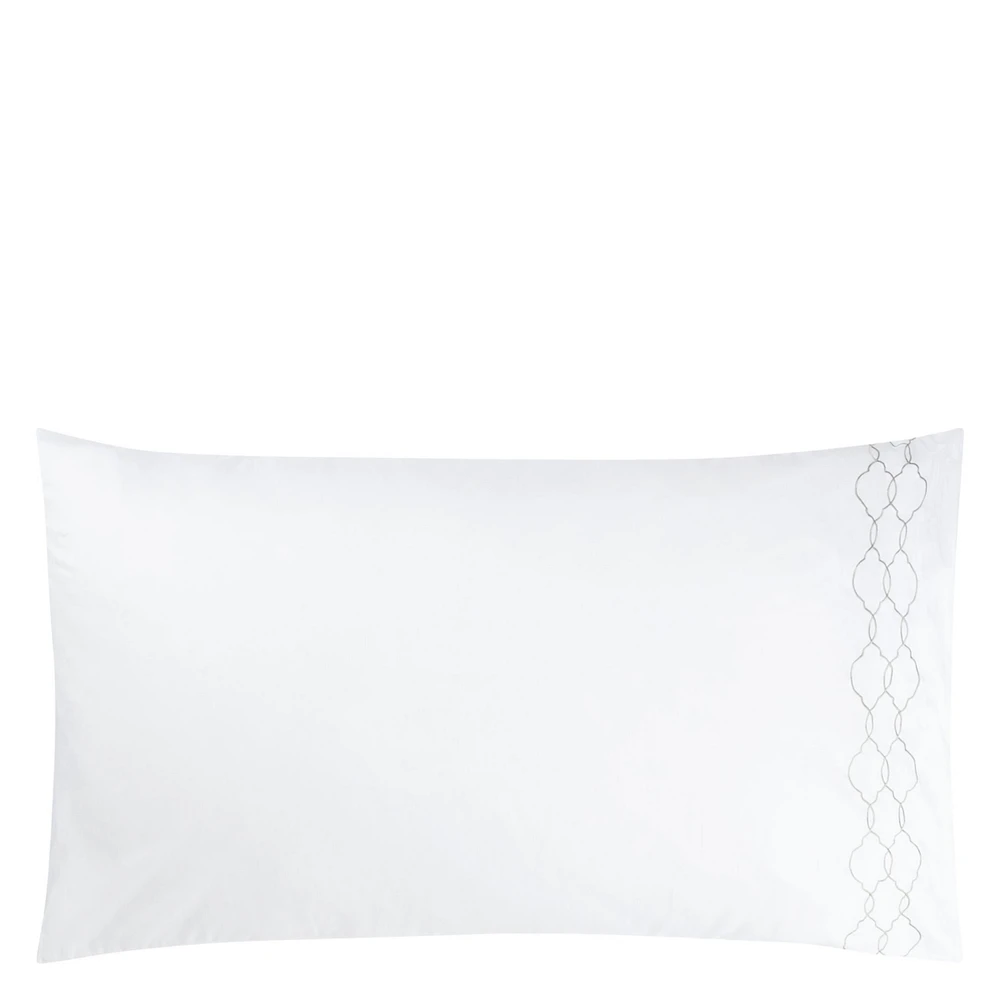 Designers Guild Rabeschi Alabaster Embroidered Standard Pillowcase