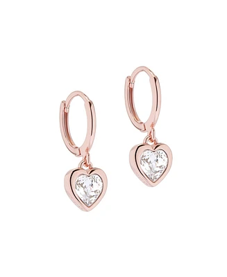 Hanniy: Crystal Heart Huggie Earrings For Women