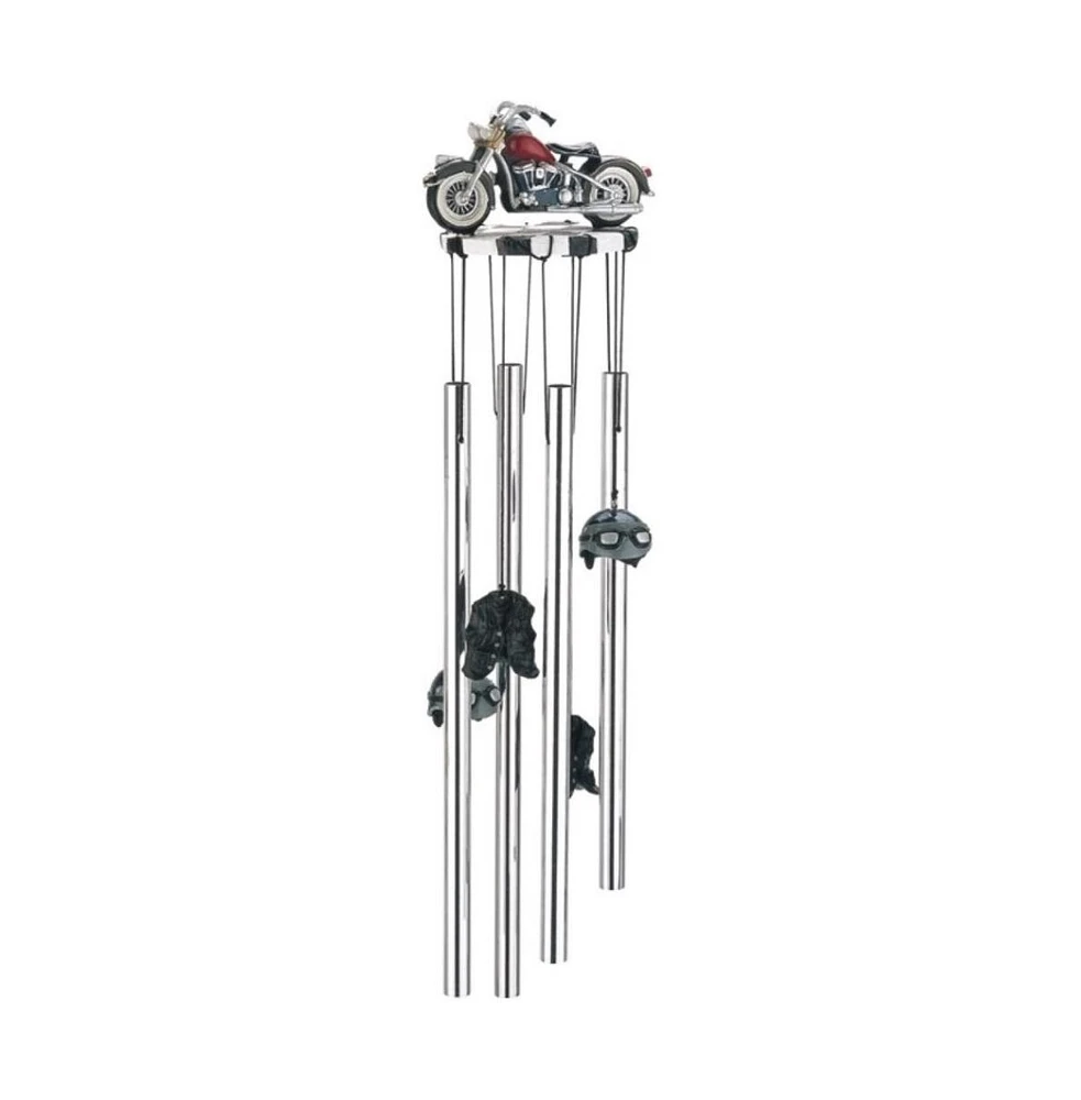 23" Long Round Top Red Motorcycle Wind Chime